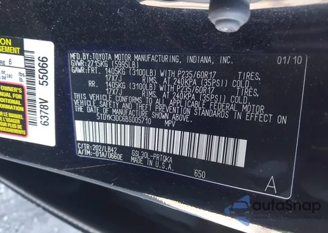 2011 Toyota Sienna Xle V6 из США, поврежденный, VIN 5TDYK3DC6BS005710